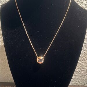 Swarovski Gold Necklace with Signature Swan Pendant